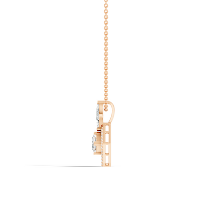 Stunning 1 CT  Princess Cut Lab Grown Diamond Pendant 18K Solid Gold Jewelry Gift for Her - HIGHCARAT DIAMONDS