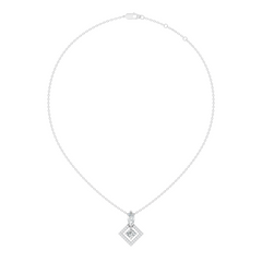 Stunning 1 CT  Princess Cut Lab Grown Diamond Pendant 18K Solid Gold Jewelry Gift for Her - HIGHCARAT DIAMONDS