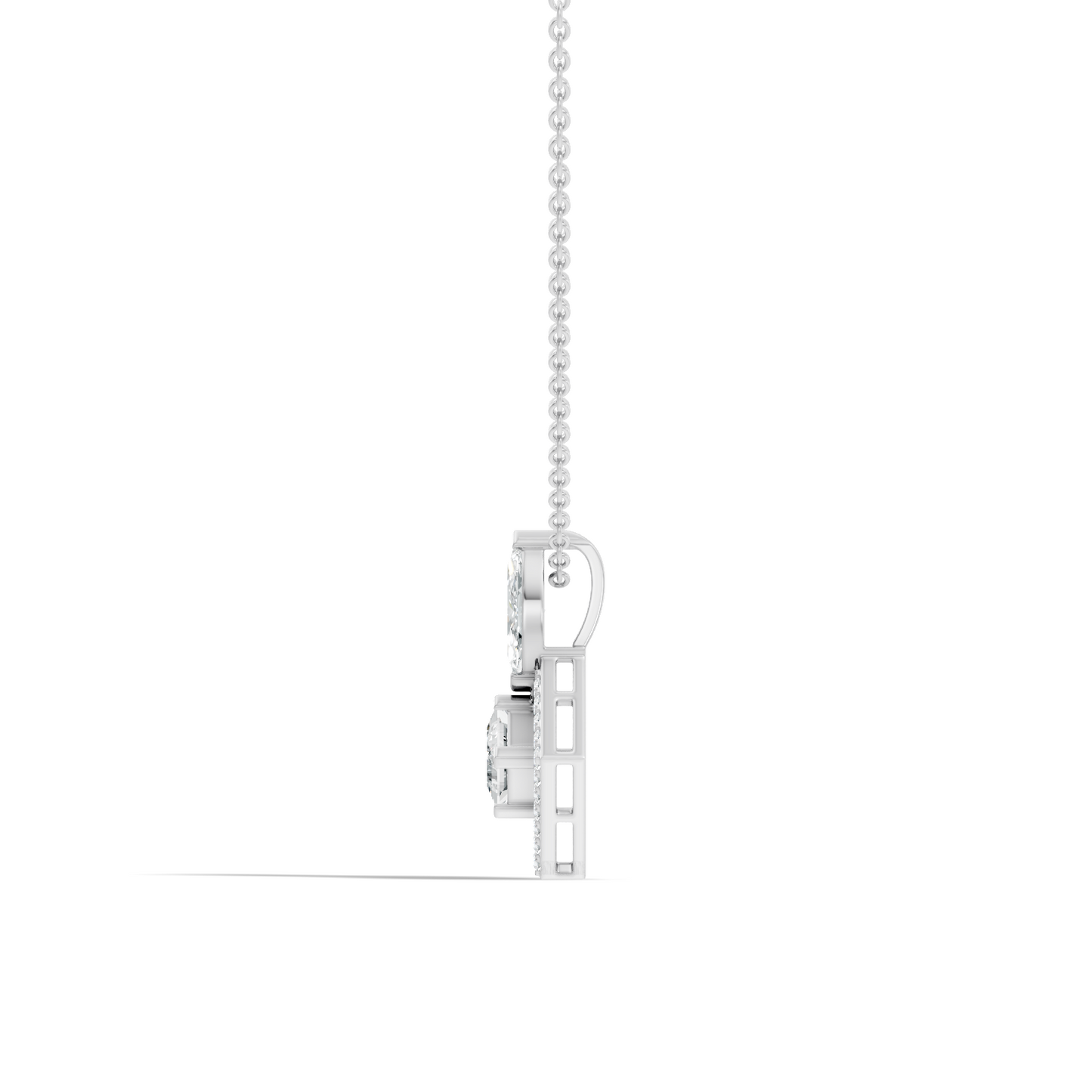 Stunning 1 CT  Princess Cut Lab Grown Diamond Pendant 18K Solid Gold Jewelry Gift for Her - HIGHCARAT DIAMONDS