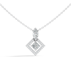 Stunning 1 CT  Princess Cut Lab Grown Diamond Pendant 18K Solid Gold Jewelry Gift for Her - HIGHCARAT DIAMONDS