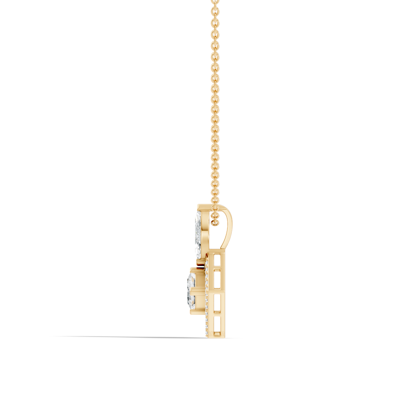 Stunning 1 CT  Princess Cut Lab Grown Diamond Pendant 18K Solid Gold Jewelry Gift for Her - HIGHCARAT DIAMONDS