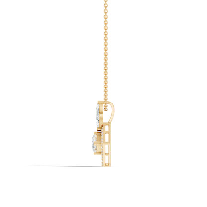 Stunning 1 CT  Princess Cut Lab Grown Diamond Pendant 18K Solid Gold Jewelry Gift for Her - HIGHCARAT DIAMONDS