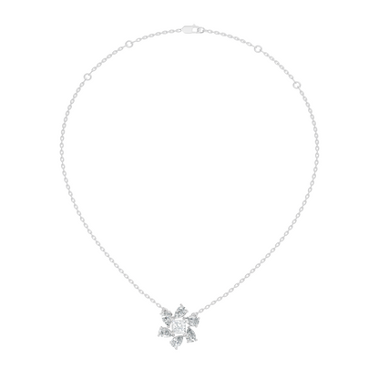 Princess & Pear Lab-Grown Diamond Pendant Colorless White Gold Elegance Gift In 14K Gold