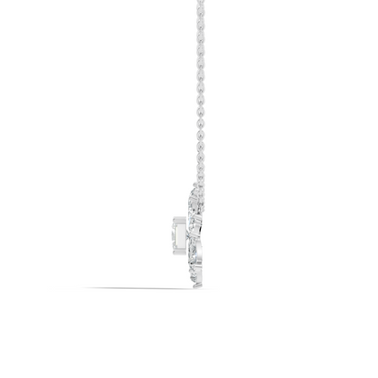 Princess & Pear Lab-Grown Diamond Pendant Colorless White Gold Elegance Gift In 14K Gold