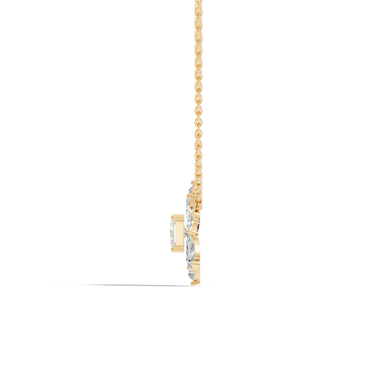 Princess & Pear Lab-Grown Diamond Pendant Colorless White Gold Elegance Gift In 14K Gold