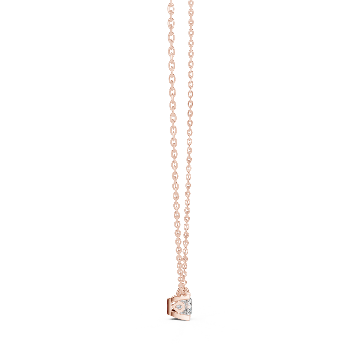 Princess Cut Lab Grown Diamond Pendant Close-Up Facet Details