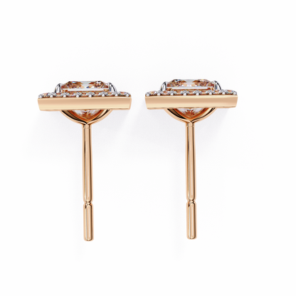 Princess And Round Cut Diamond Classic Unique Art Deco Stunning Vintage Stud Earring Gift For Her - HIGHCARAT DIAMONDS