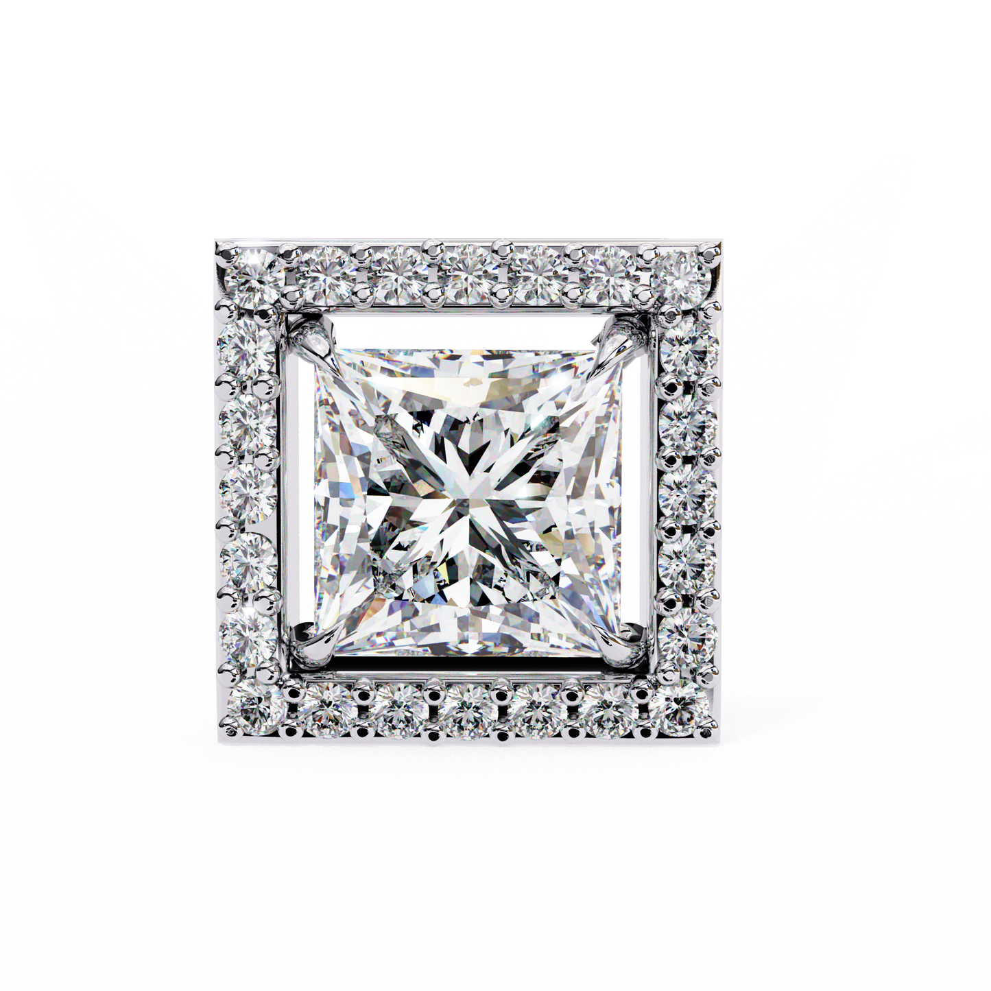 Princess And Round Cut Diamond Classic Unique Art Deco Stunning Vintage Stud Earring Gift For Her - HIGHCARAT DIAMONDS
