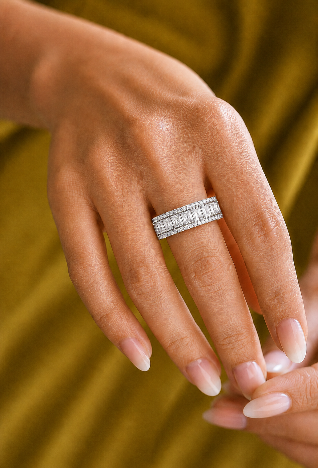 Princess & Round Cut Lab Grown Diamond Full Eternity Band - HIGHCARAT DIAMONDS
