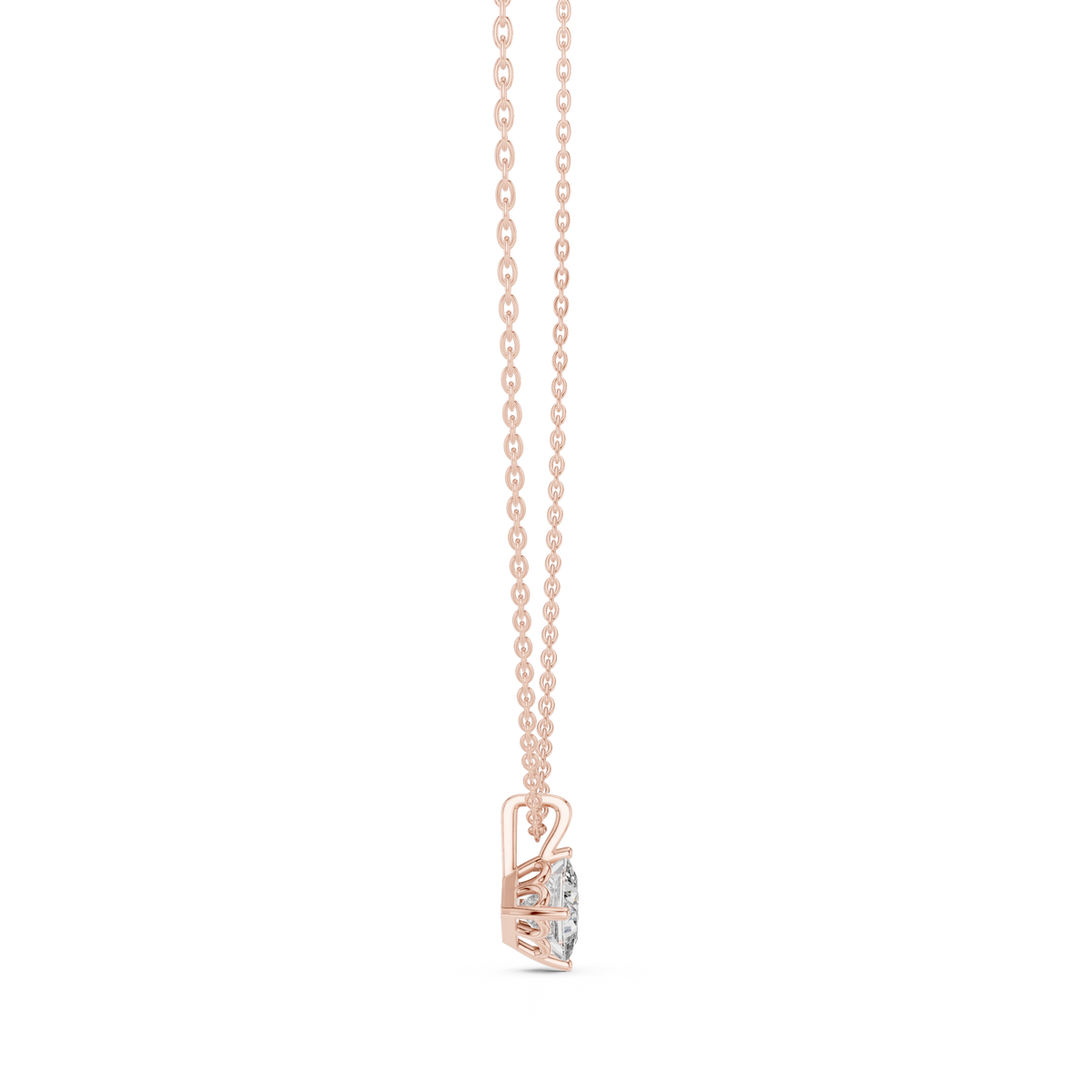 Princess Cut Lab Grown Diamond Pendant Close-Up Facet Details