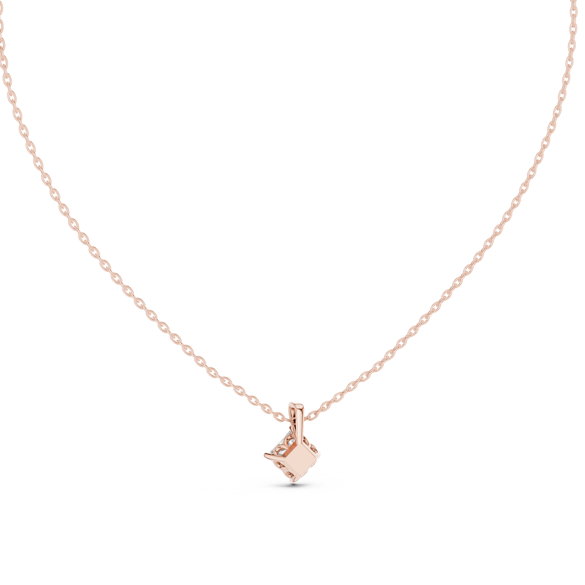 Princess Solitaire Lab Grown Diamond New Prong Set Pendant Alternate Angle