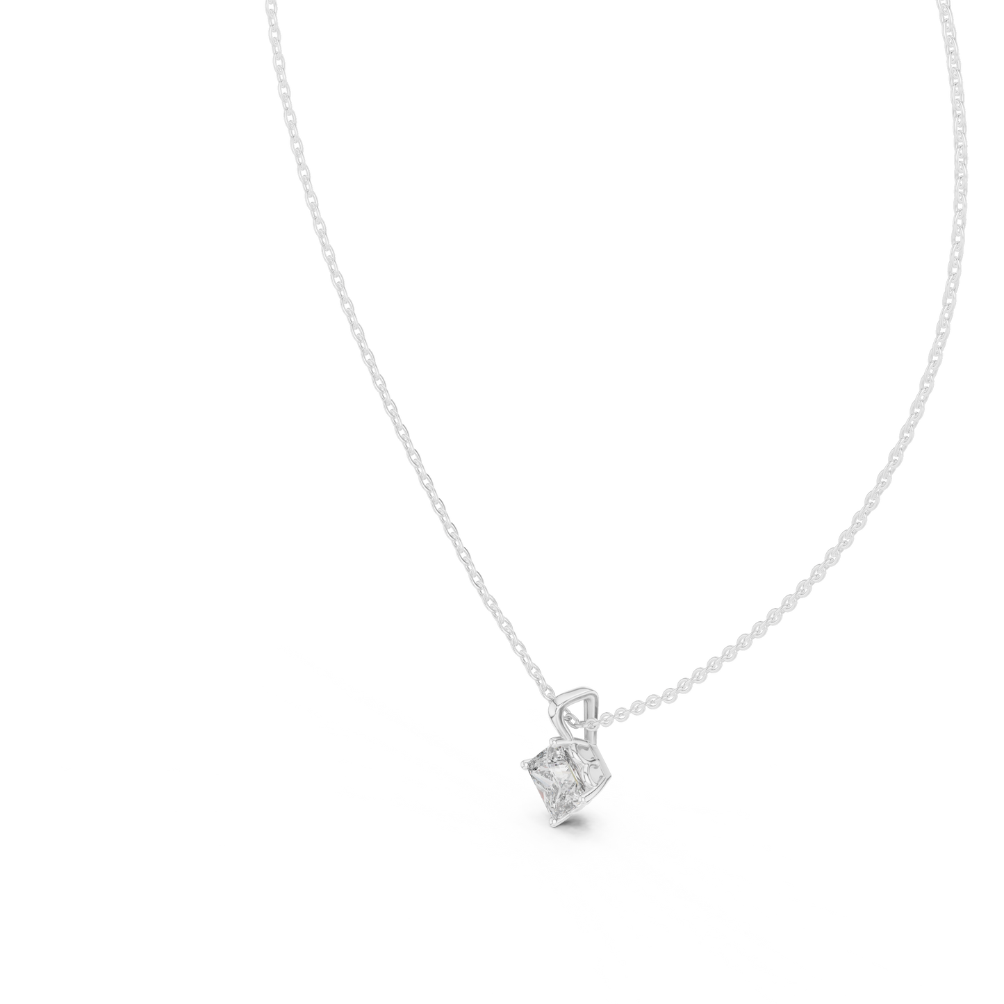 princess Cololress Labgrown Diamond Sparkling Pendant 1 Ct Solitaire 14K gold Jewelry - HIGHCARAT DIAMONDS