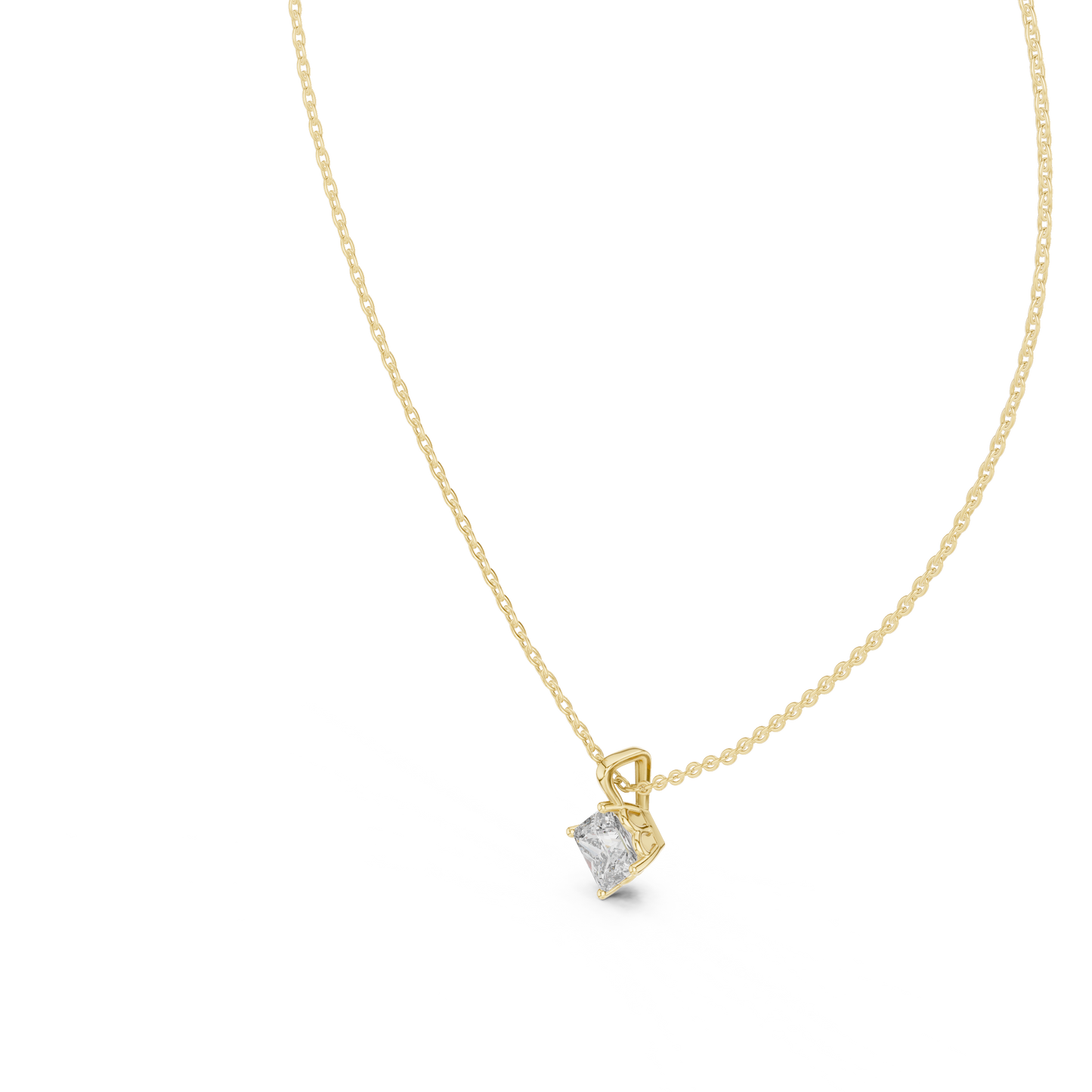 princess Cololress Labgrown Diamond Sparkling Pendant 1 Ct Solitaire 14K gold Jewelry - HIGHCARAT DIAMONDS