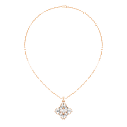 Elegant Princess & Round Lab-Grown Diamond Pendant Sustainable Gift for Her - HIGHCARAT DIAMONDS