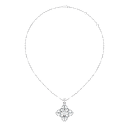 Elegant Princess & Round Lab-Grown Diamond Pendant Sustainable Gift for Her - HIGHCARAT DIAMONDS