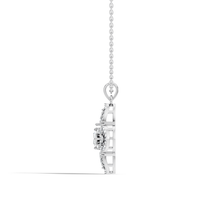 Elegant Princess & Round Lab-Grown Diamond Pendant Sustainable Gift for Her - HIGHCARAT DIAMONDS