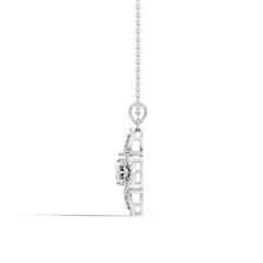 Elegant Princess & Round Lab-Grown Diamond Pendant Sustainable Gift for Her - HIGHCARAT DIAMONDS