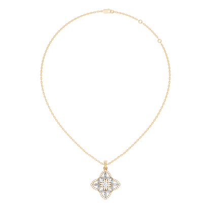 Elegant Princess & Round Lab-Grown Diamond Pendant Sustainable Gift for Her - HIGHCARAT DIAMONDS
