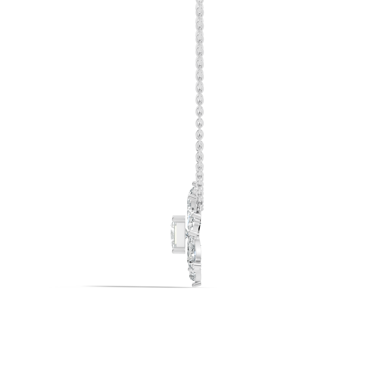 Princess & Pear Lab-Grown Diamond Pendant Colorless White Gold Elegance Gift In 14K Gold - HIGHCARAT DIAMONDS