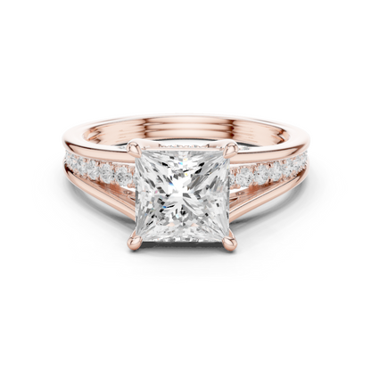 2.30Ct Princess and Round Cut Lab grown Diamond Ring, Unique Elegant Vintage Pave Set Dainty Ring Gift For Women's - HIGHCARAT DIAMONDS