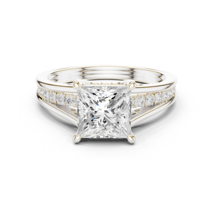 2.30Ct Princess and Round Cut Lab grown Diamond Ring, Unique Elegant Vintage Pave Set Dainty Ring Gift For Women's - HIGHCARAT DIAMONDS