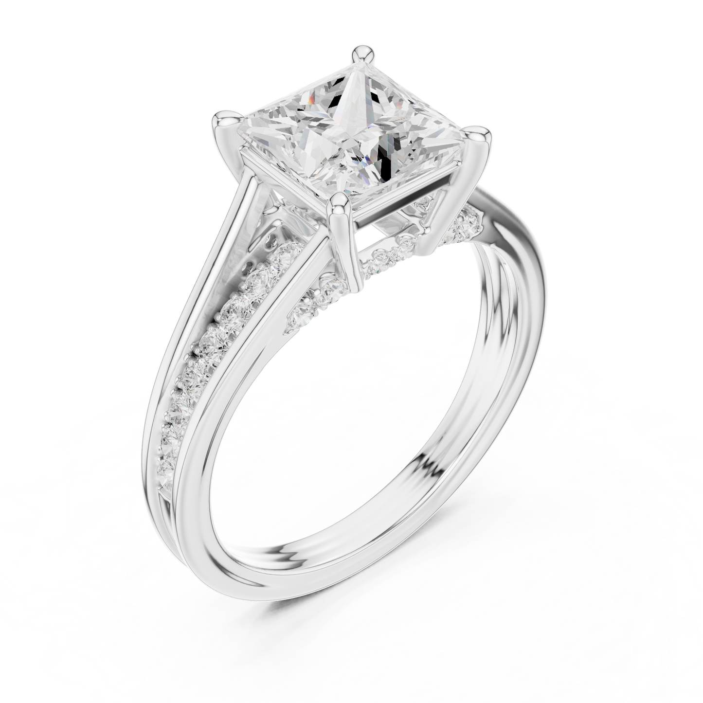 2.30Ct Princess and Round Cut Lab grown Diamond Ring, Unique Elegant Vintage Pave Set Dainty Ring Gift For Women's - HIGHCARAT DIAMONDS