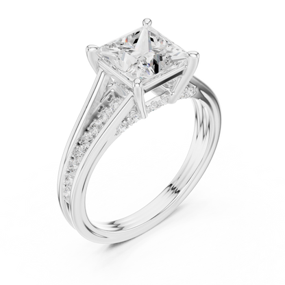 2.30Ct Princess and Round Cut Lab grown Diamond Ring, Unique Elegant Vintage Pave Set Dainty Ring Gift For Women's - HIGHCARAT DIAMONDS