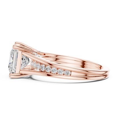 2.30Ct Princess and Round Cut Lab grown Diamond Ring, Unique Elegant Vintage Pave Set Dainty Ring Gift For Women's - HIGHCARAT DIAMONDS