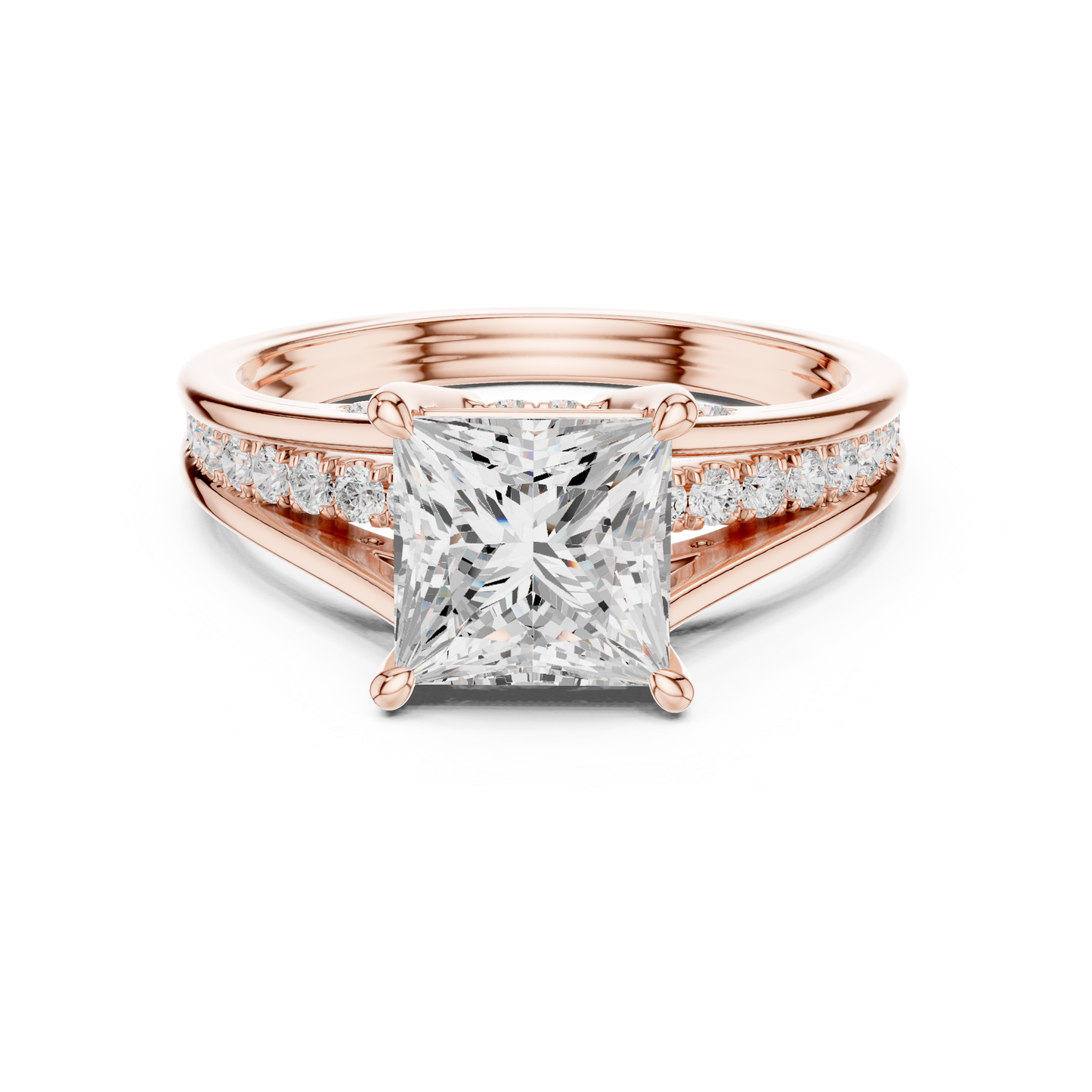 2.30Ct Princess and Round Cut Lab grown Diamond Ring, Unique Elegant Vintage Pave Set Dainty Ring Gift For Women's - HIGHCARAT DIAMONDS