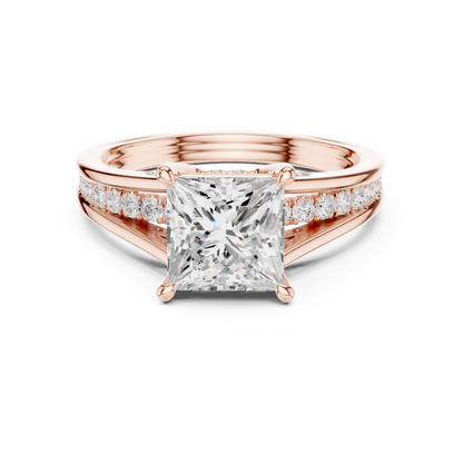 2.30Ct Princess and Round Cut Lab grown Diamond Ring, Unique Elegant Vintage Pave Set Dainty Ring Gift For Women's - HIGHCARAT DIAMONDS