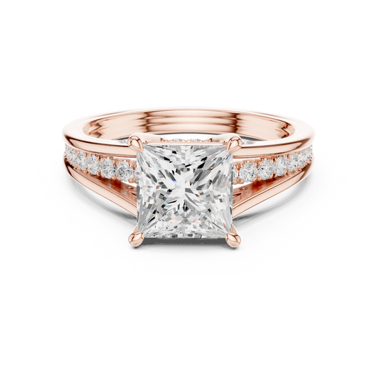 2.30Ct Princess and Round Cut Lab grown Diamond Ring, Unique Elegant Vintage Pave Set Dainty Ring Gift For Women's - HIGHCARAT DIAMONDS