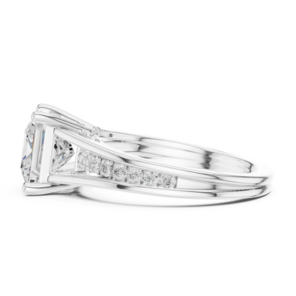2.30Ct Princess and Round Cut Lab grown Diamond Ring, Unique Elegant Vintage Pave Set Dainty Ring Gift For Women's - HIGHCARAT DIAMONDS