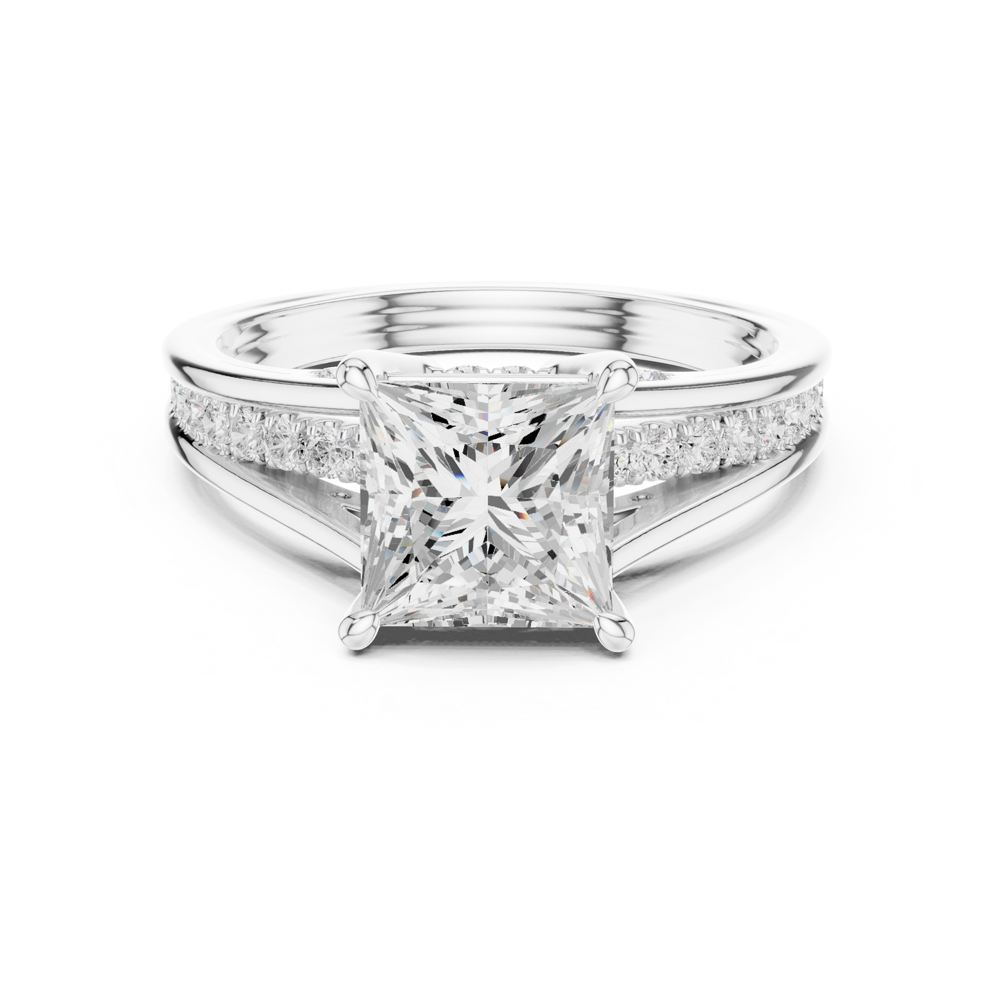 2.30Ct Princess and Round Cut Lab grown Diamond Ring, Unique Elegant Vintage Pave Set Dainty Ring Gift For Women's - HIGHCARAT DIAMONDS
