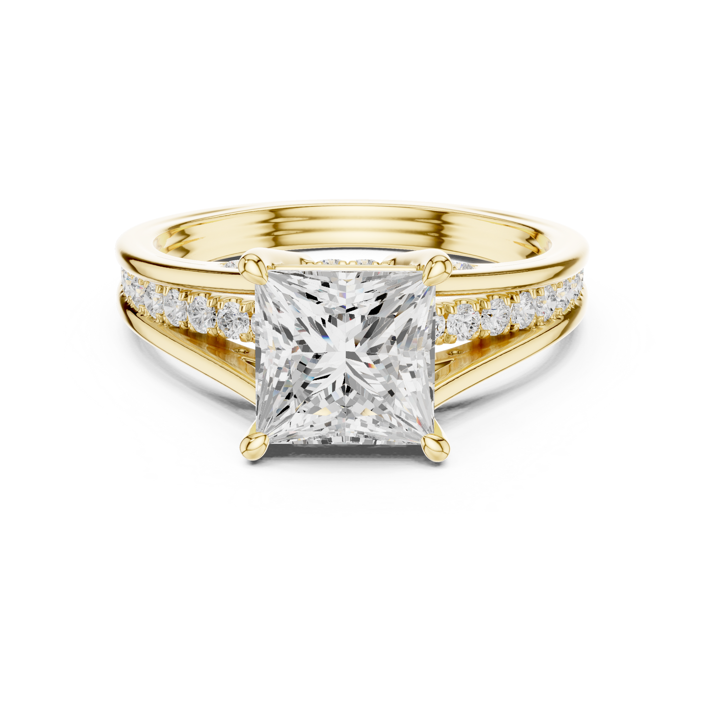 2.30Ct Princess and Round Cut Lab grown Diamond Ring, Unique Elegant Vintage Pave Set Dainty Ring Gift For Women's - HIGHCARAT DIAMONDS