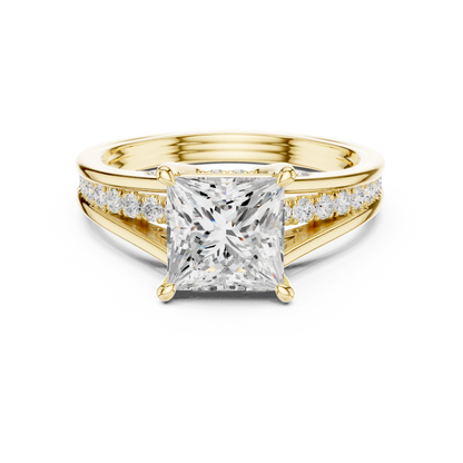 2.30Ct Princess and Round Cut Lab grown Diamond Ring, Unique Elegant Vintage Pave Set Dainty Ring Gift For Women's - HIGHCARAT DIAMONDS