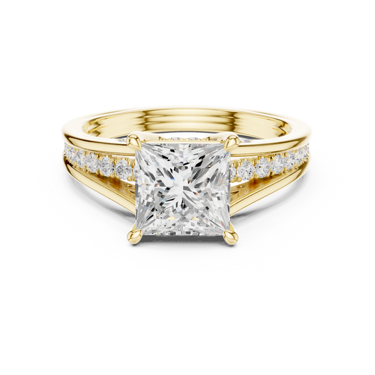 2.30Ct Princess and Round Cut Lab grown Diamond Ring, Unique Elegant Vintage Pave Set Dainty Ring Gift For Women's - HIGHCARAT DIAMONDS