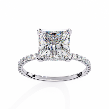 Princess and round cut 2.56 Ct lab grown Diamond rings and Every occasion Wear