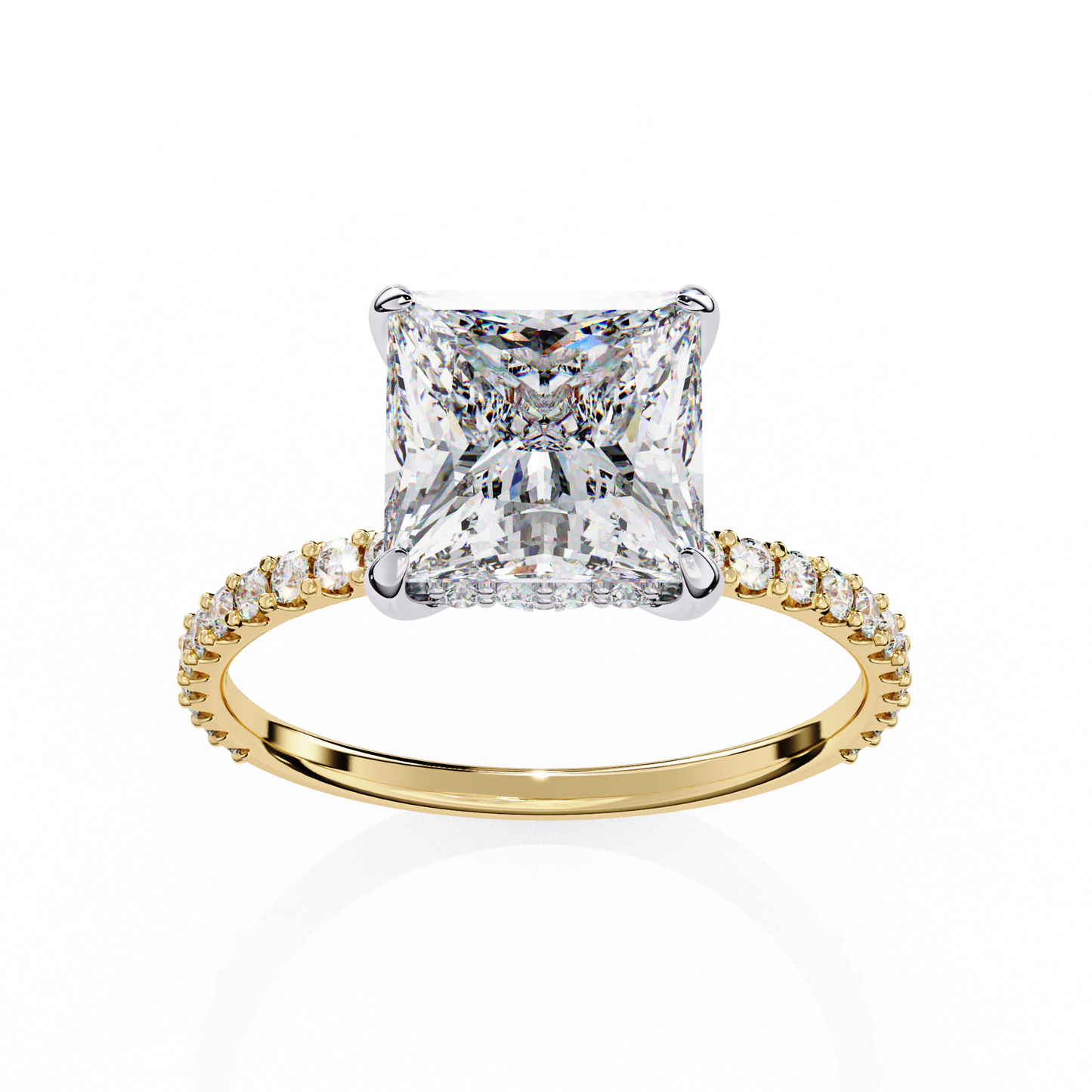 Princess and round cut 2.56 Ct lab grown Diamond rings and Every occasion Wear
