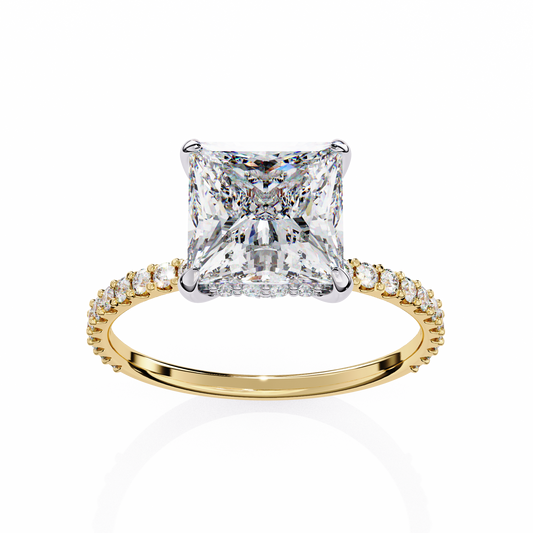 Princess and round cut 2.56 Ct lab grown Diamond rings and Every occasion Wear - HIGHCARAT DIAMONDS