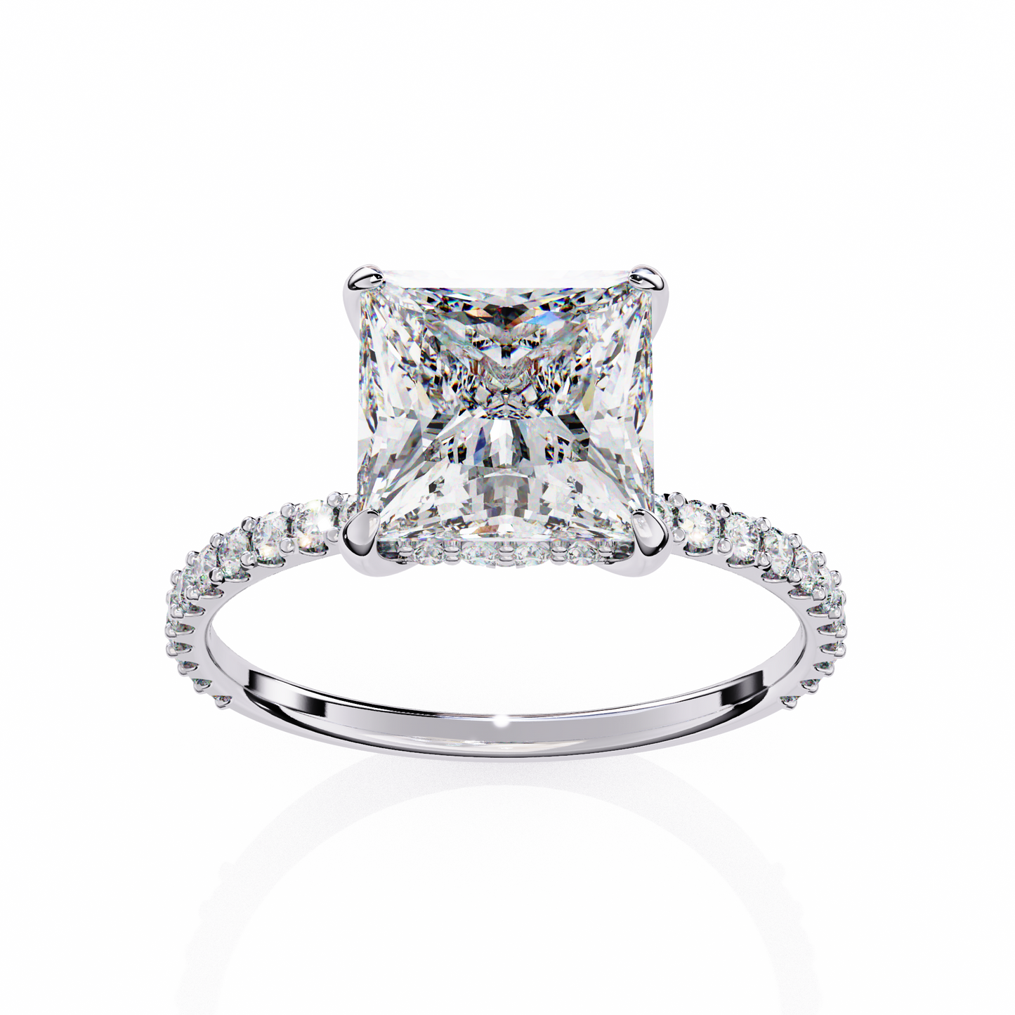 Princess and round cut 2.56 Ct lab grown Diamond rings and Every occasion Wear