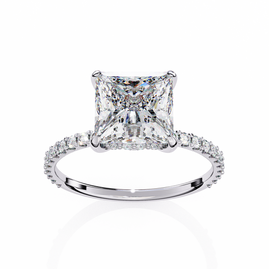 Princess and round cut 2.56 Ct lab grown Diamond rings and Every occasion Wear - HIGHCARAT DIAMONDS