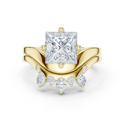 8 Stone Princess, Oval & Round Diamond Unique Style Vintage Stunning New Diamond Ring For Bridal - HIGHCARAT DIAMONDS