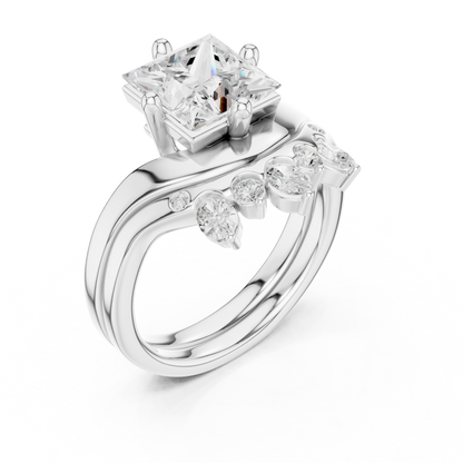 8 Stone Princess, Oval & Round Diamond Unique Style Vintage Stunning New Diamond Ring For Bridal - HIGHCARAT DIAMONDS