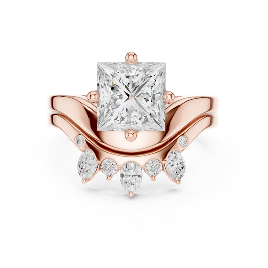 8 Stone Princess, Oval & Round Diamond Unique Style Vintage Stunning New Diamond Ring For Bridal - HIGHCARAT DIAMONDS