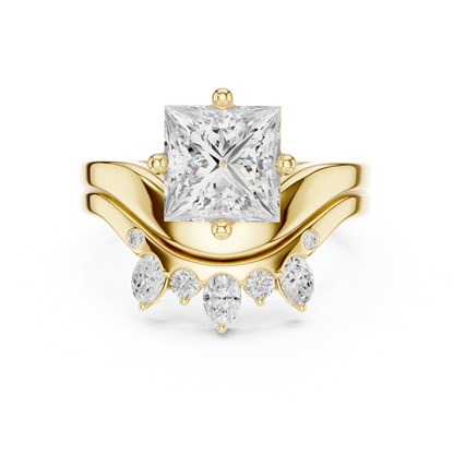 8 Stone Princess, Oval & Round Diamond Unique Style Vintage Stunning New Diamond Ring For Bridal - HIGHCARAT DIAMONDS