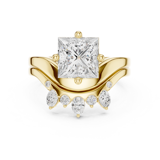 8 Stone Princess, Oval & Round Diamond Unique Style Vintage Stunning New Diamond Ring For Bridal - HIGHCARAT DIAMONDS