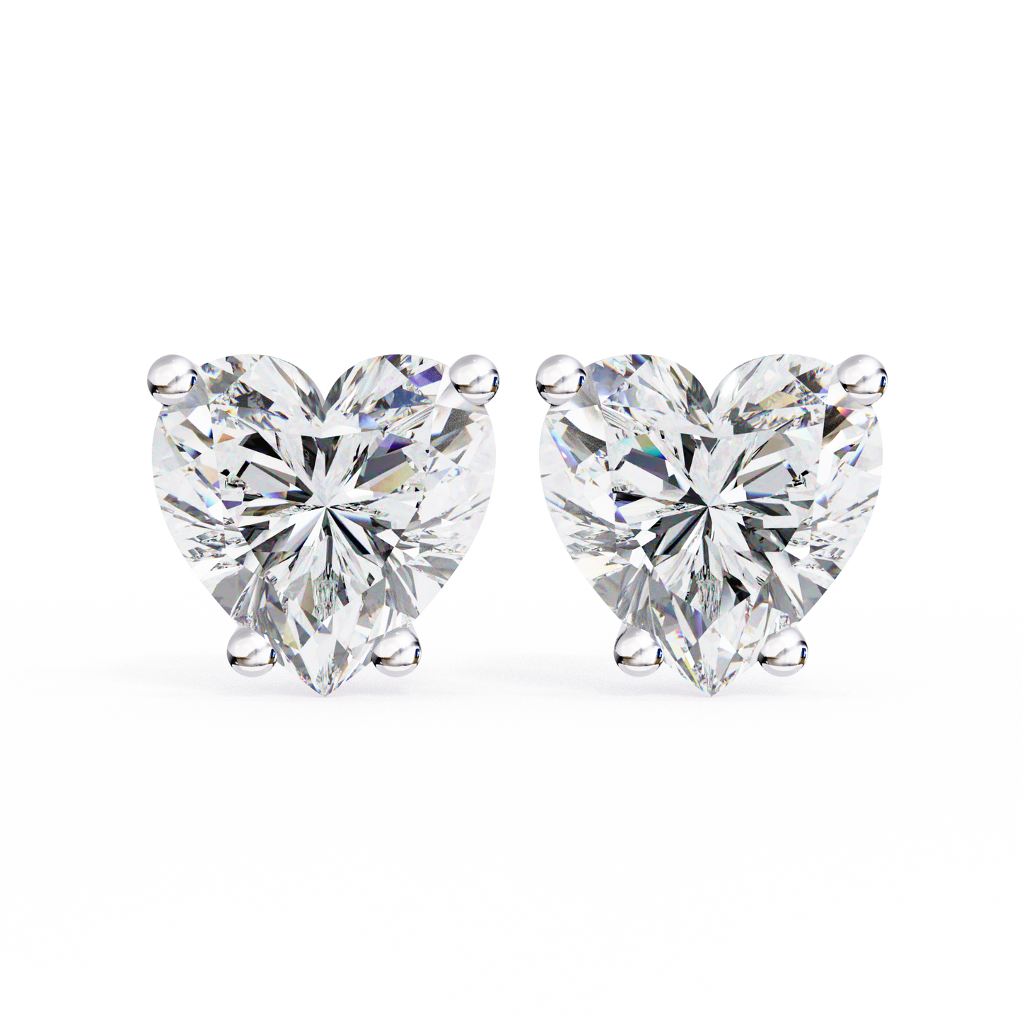 Prong Set 2.43Ct Heart Cut Top Grade Diamond Elegant Stackable Vintage Stud Fabulous Earring Gift For Women's - HIGHCARAT DIAMONDS