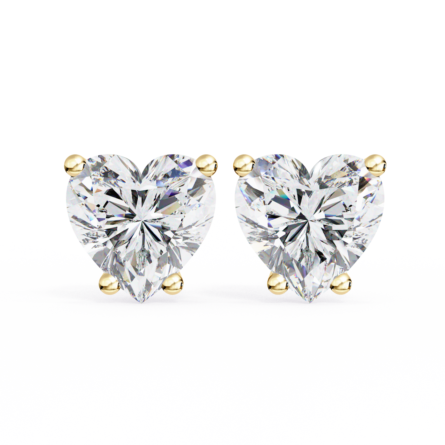 Prong Set 2.43Ct Heart Cut Top Grade Diamond Elegant Stackable Vintage Stud Fabulous Earring Gift For Women's - HIGHCARAT DIAMONDS