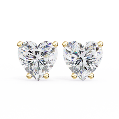 Prong Set 2.43Ct Heart Cut Top Grade Diamond Elegant Stackable Vintage Stud Fabulous Earring Gift For Women's - HIGHCARAT DIAMONDS