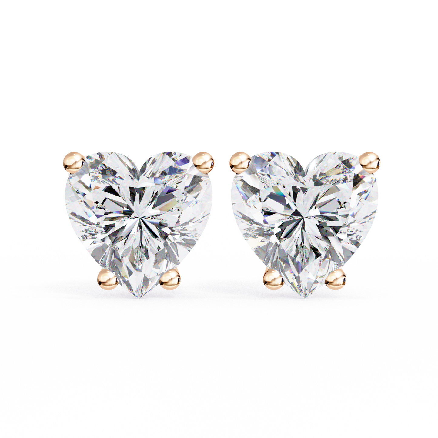 Prong Set 2.43Ct Heart Cut Top Grade Diamond Elegant Stackable Vintage Stud Fabulous Earring Gift For Women's - HIGHCARAT DIAMONDS